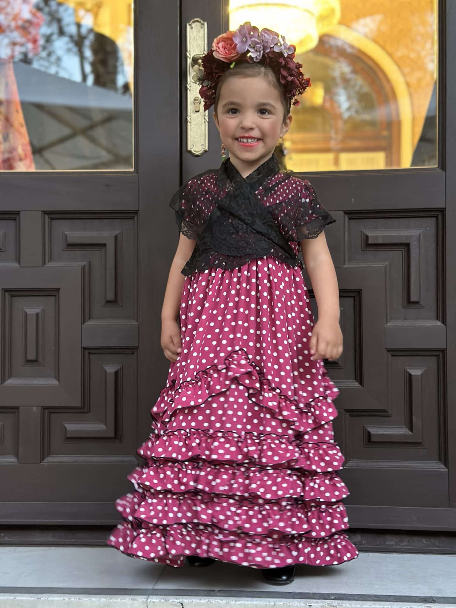 Traje de flamenca niña bourdeos
Talla 2